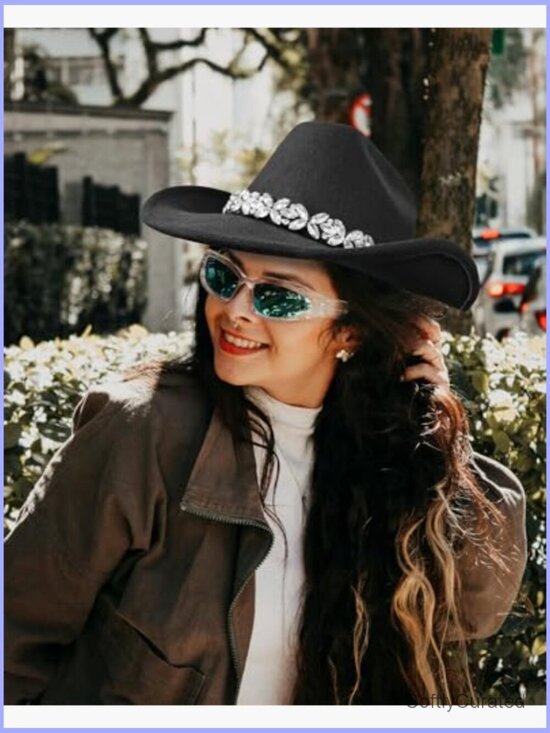 Cowboy Hat Sparkly Rhinestone Cowgirl Hat Bride to Be Bachelorette Party main image 5